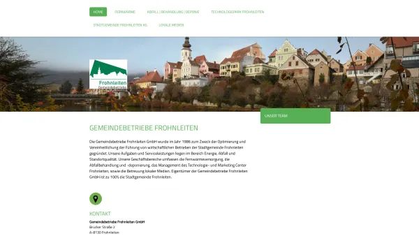 Website Screenshot: Technologie und Marketing Center Frohnleiten GmbH - GEMEINDEBETRIEBE FROHNLEITEN - 1505991221s Webseite! - Date: 2023-06-22 15:01:32