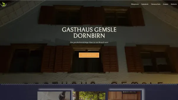 Website Screenshot: Gasthaus Gemsle Dornbirn - Gasthaus Gemsle Dornbirn - GASCHTHUS Z´DOROBIERA - Date: 2023-06-22 15:01:32