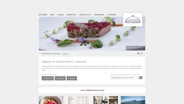 Website Screenshot: Geniesser Hotels & Restaurants - Genießerhotels: Wilkommen | Genießerhotels und -Restaurants - Date: 2023-06-22 15:01:32