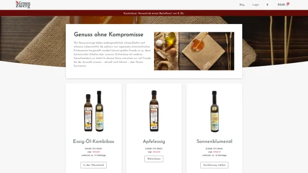 Website Screenshot: ZOM OG - Genusszwerg | Erlesener österreichischer Lebensmittel Onlineshop - Date: 2023-06-26 10:26:22