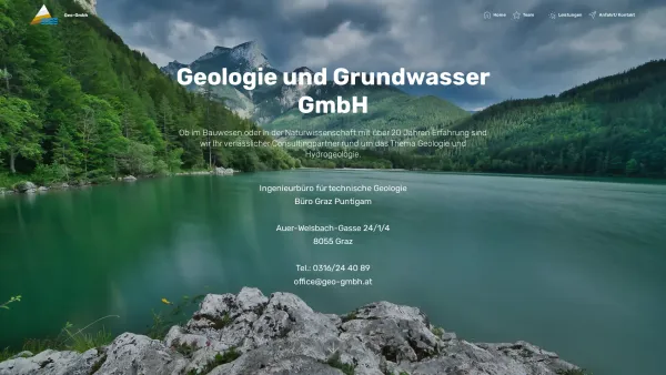 Website Screenshot: Geologie und Grundwasser GmbH - Geologie und Grundwasser GmbH - Date: 2023-06-14 10:40:07