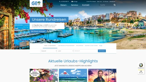 Website Screenshot: GEO Reisen Incentive & Marketing Gmbh - GEO Reisen - Rundreisen, Kreuzfahrten, Urlaub & Städtereisen - Date: 2023-06-15 16:02:34