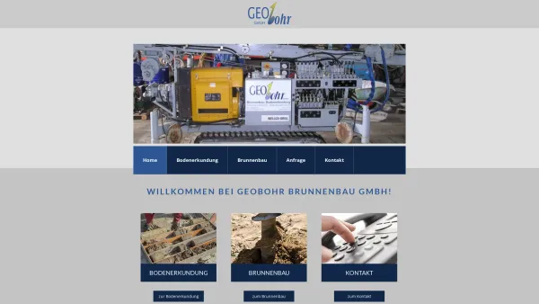 Website Screenshot: Geobohr Brunnenbau und Bodenerkundung - GEOBOHR - Ihr konzessioniertes Brunnenbauunternehmen - Date: 2023-06-22 15:01:32