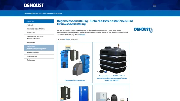 Website Screenshot: GEP Umwelttechnik GmbH - GEP - DEHOUST GmbH - Date: 2023-06-22 15:01:32