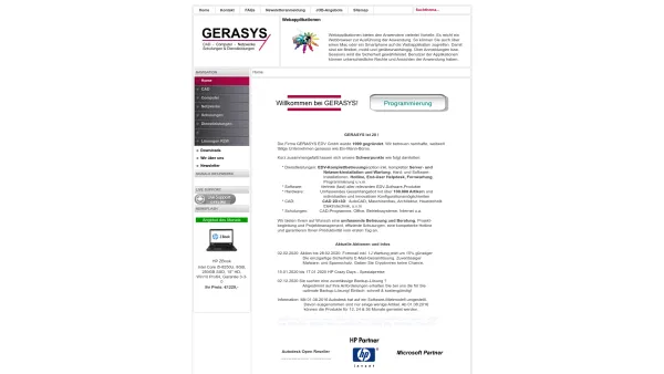 Website Screenshot: GERASYS EDV GmbH - GERASYS EDV - Home - Date: 2023-06-22 15:15:48