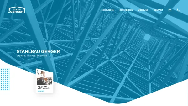 Website Screenshot: Stahlbau Gerger GmbH. - Startseite | Stahlbau Gerger - Date: 2023-06-14 10:40:07