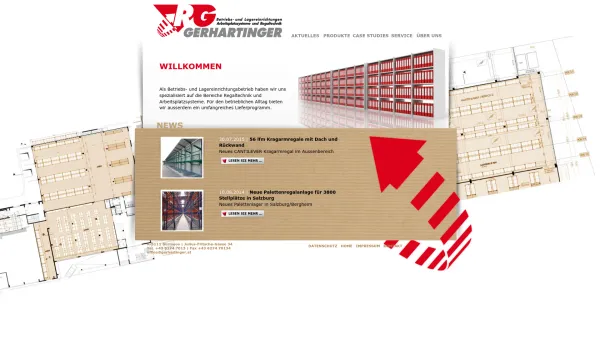 Website Screenshot: R.Gerhartinger Ihr Partner f.Betriebs  Lagereinrichtungen Arbeitsplatzsysteme u. Regaltechnik - WILLKOMMEN | gerhartinger - Date: 2023-06-22 15:11:51