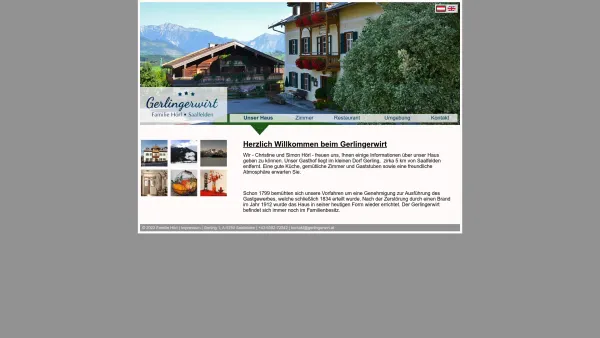 Website Screenshot: Gerlingerwirt Simon Hörl - Gerlingerwirt Saalfelden: Unser Haus - Date: 2023-06-22 15:11:51