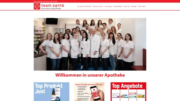Website Screenshot: Germania-Apotheke Wien - Herzlich willkommen in unsere team santé Apotheke - Date: 2023-06-22 15:11:51