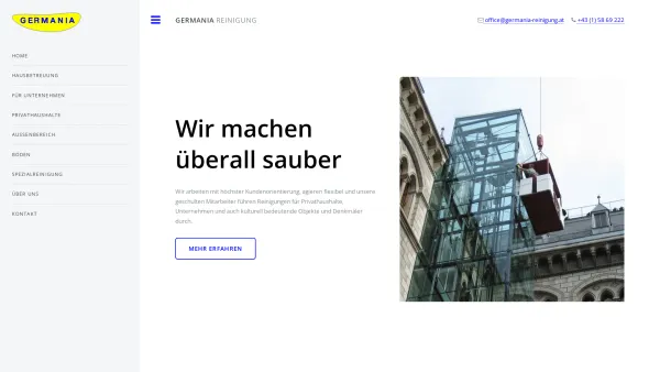 Website Screenshot: Germania GesmbH.&.Co.KG. - Germania Reinigung - Wir machen überall sauber - Date: 2023-06-22 15:11:51