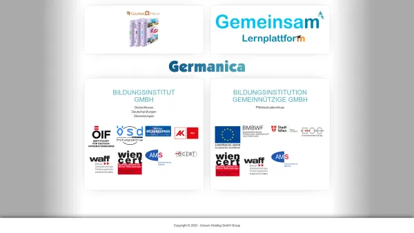 Website Screenshot: Bildungsinstitut Germanica - Intro - Germanica Bildungsinstitut GmbH - Unicum Holding GmbH Group - Date: 2023-06-14 10:37:27