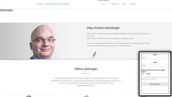 Website Screenshot: Mag. Norbert Geroldinger - Unternehmensberater, SBH - Mag. Norbert Geroldinger - Unternehmensberater aus Brunnenthal - Date: 2023-06-22 15:11:51