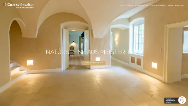 Website Screenshot: Gersthofer GesmbH - Gersthofer – Steinbaumeister – Edle Natursteine aus Meisterhand - Date: 2023-06-15 16:02:34