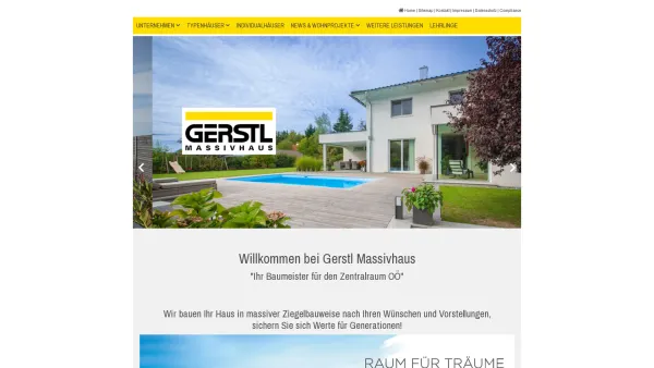 Website Screenshot: Bauunternehmung Rudolf Gerstl Massivhaus Massiv bauen mit Vertrauen - Gerstl Massivhaus - Wir bauen Ihre Zukunft. - Date: 2023-06-22 15:11:51