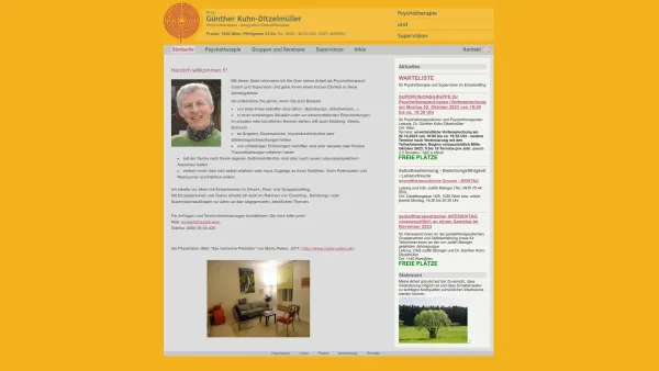 Website Screenshot: DI Dr. Günther Ditzelmüller - Integrative Gestalttherapie mit Dr. Günther Kuhn-Ditzelmüller - Psychotherapie, Supervision und Coaching - Gestalt Therapie - Date: 2023-06-15 16:02:34