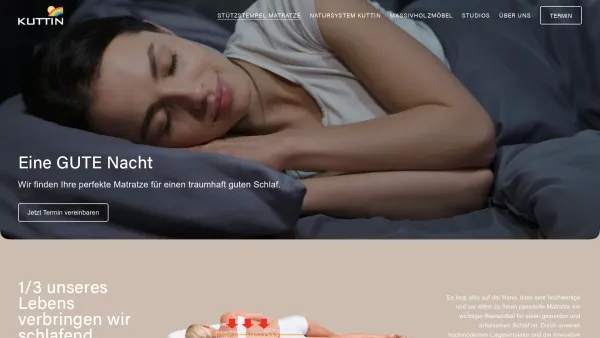 Website Screenshot: Schlaf und Wohlfühlstudio Kuttin - Schlaf und Wohlfühlstudio Kuttin - Date: 2023-06-22 15:01:36