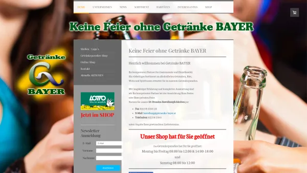 Website Screenshot: GETRÄNKE BAYER - Home - Getränke Bayer Königsbrunn am Wagram - Date: 2023-06-15 16:02:34