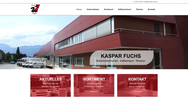 Website Screenshot: Getränkegroßhandel Kaspar Fuchs KG - Home - Getränkegroßhandel Kaspar Fuchs - Date: 2023-06-15 16:02:34