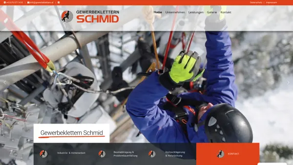 Website Screenshot: GEWERBEKLETTERN Schmid - Gewerbeklettern Christian Schmid Gallspach Seilunterstütze Höhenarbeit - Date: 2023-06-22 15:01:36