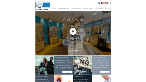 Website Screenshot: Optik Gezzele Obermarkt Reutte Mode Meister f. Augen Sport Brille Linsen - Startseite - Optik Gezzele - Reutte - Date: 2023-06-22 15:01:36