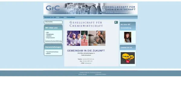Website Screenshot: GfC Gesellschaft für Chemiewirtschaft - GfC - Startseite - Date: 2023-06-22 15:11:51