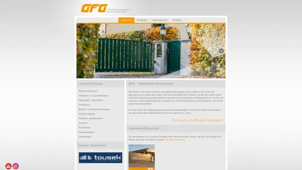 Website Screenshot: GFG Gitterfabrik Grieskirchen   Informieren Sie sich ON-LINE - Gitterfabrik Grieskirchen | Ein Zaun schafft gute Nachbarn - Date: 2023-06-22 15:11:51