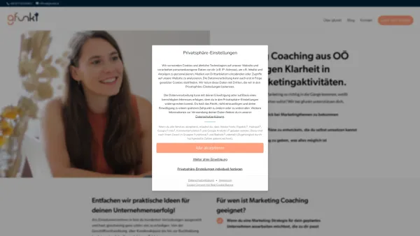 Website Screenshot: gfunkt Christina Pillmair - Marketing Coaching für Kleinunternehmen aus OÖ - Date: 2023-06-26 10:26:22