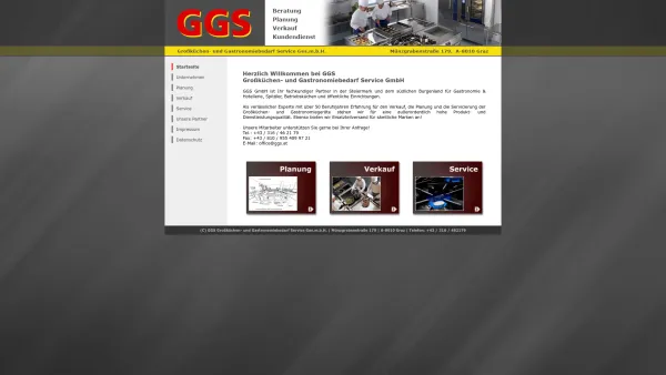 Website Screenshot: GGS -Großküchen u.Sercice Ges.mbh. - GGS | Großküchen- und Gastronomiebedarf Service Ges.m.b.H. - Beratung | Planung | Verkauf | Kundendienst - Date: 2023-06-15 16:02:34