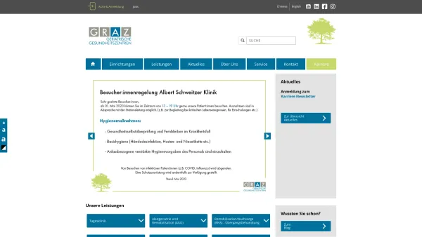 Website Screenshot: ggz.graz.at Geriatrische Gesundheitszentren der Stadt Graz - Home - GGZ Graz - Date: 2023-06-14 10:40:10