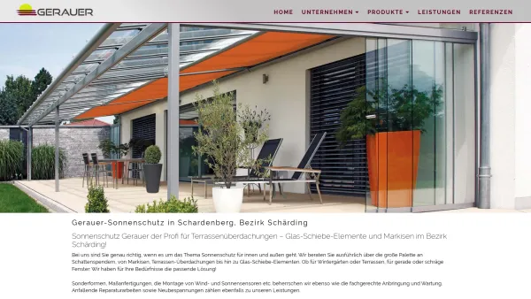 Website Screenshot: GH Sonnenschutz Gerauer - GH Sonnenschutz - Schardenberg, Bezirk Schärding - Date: 2023-06-15 16:02:34