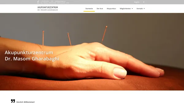 Website Screenshot: Ordination Dr. med. univ. Masom Gharabaghi - Willkommen beim Akupunkturzentrum Dr. Masom Gharabaghi - Date: 2023-06-23 12:01:47