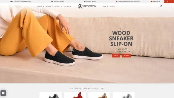 Website Screenshot: CTW Creativ-Textil-Werbe GiessweWalkwaren AG - Merino Woll-Schuhe, Runners und Sneakers | Giesswein Offizieller Shop - Date: 2023-06-22 15:13:38