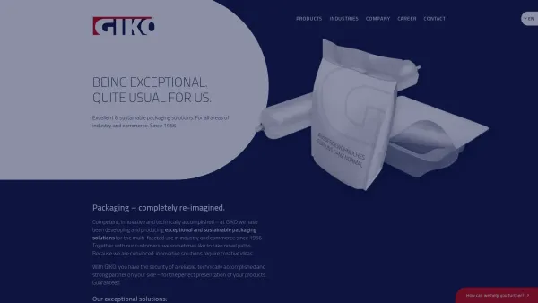 Website Screenshot: GIKO - GIKO Packaging solutions – Being exceptional. Quite usual for us. - Date: 2023-06-22 15:13:38