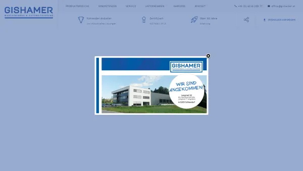 Website Screenshot: Gimatech Gishamer - Gishamer Maschinenbau GmbH - Date: 2023-06-14 10:40:10