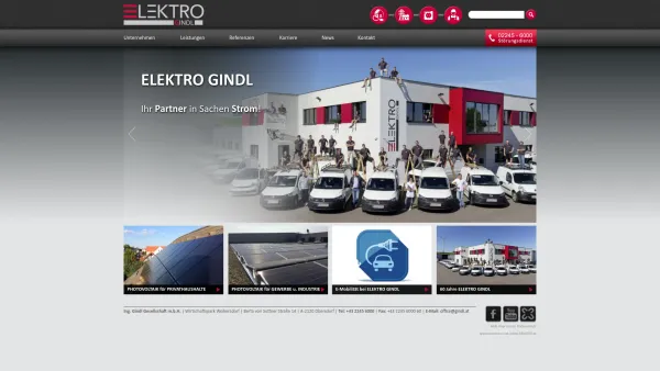 Website Screenshot: Ing. Gindl Gesellschaft GmbH ELEKTRO-PHOTOVOLTAIK Gindl - ELEKTRO GINDL - Startseite - Date: 2023-06-14 10:37:27