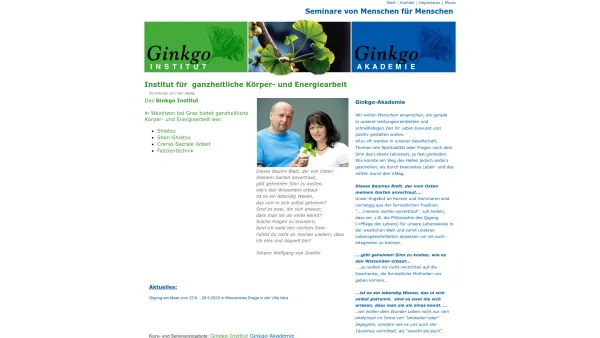 Website Screenshot: Ginkgo-Akademie
Ginkgo-Institut - Ginkgo Akademie und Ginkgo Institut Weinitzen bei Graz - Date: 2023-06-14 10:40:10