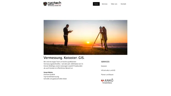 Website Screenshot: gistech - Vermessung. Kataster. GIS. - GIStech ZT GmbH - Date: 2023-06-22 15:01:41