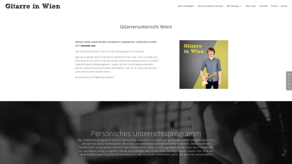 Website Screenshot: Gitarre in Wien - Gitarre in Wien - Gitarrenunterricht Wien - Vergünstigte Schnupperstunde. - Date: 2023-06-15 16:02:34