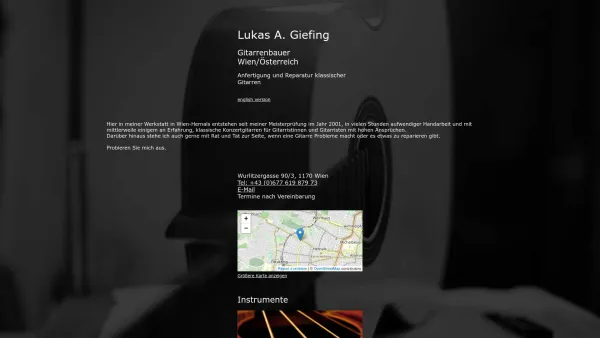 Website Screenshot: Gitarrenbau
Lukas Giefing - Gitarrenbau Lukas Giefing - Date: 2023-06-22 15:01:41