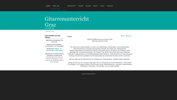 Website Screenshot: GITARRENUNTERRICHT GRAZ - Home - Date: 2023-06-22 15:01:41