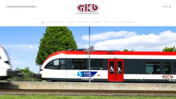 Website Screenshot: Graz-Köflacher Bahn und Busbetrieb GKB - Home - Date: 2023-06-22 15:01:41