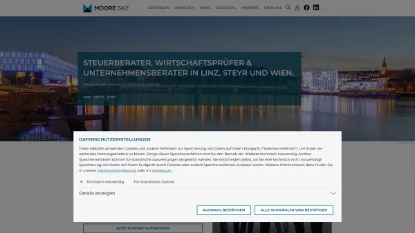 Website Screenshot: Grünberger-Katzmayr-Zwettler Wirtschaftstreuhandgesellschaft mbH - Steuerberater Linz, Steyr & 1010 Wien - Moore SKZ - Date: 2023-06-14 10:40:10
