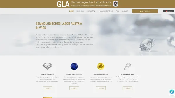 Website Screenshot: Gemmologisches Labor Austria GmbH - Gemmologisches Labor Austria in Wien - Date: 2023-06-14 10:40:10