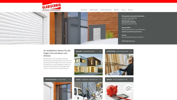 Website Screenshot: Baucenter und Holzfachmarkt Glabischnig - Glabischnig: Baucenter - Holzfachmarkt - Date: 2023-06-22 15:01:41