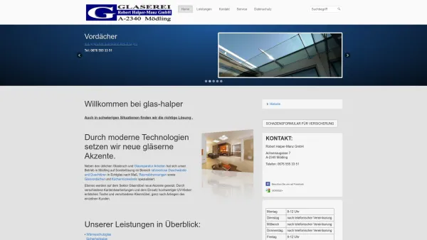 Website Screenshot: Glaserei Robert Halper-Manz A-2340 Mödling - Glaserei Halper-Manz, Glaser in Mödling, Baden - Date: 2023-06-22 15:01:41