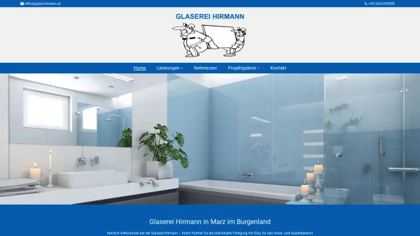 Website Screenshot: Glas Hirmann KG - Glaserei Hirmann in Marz im Burgenland - Date: 2023-06-22 15:01:41