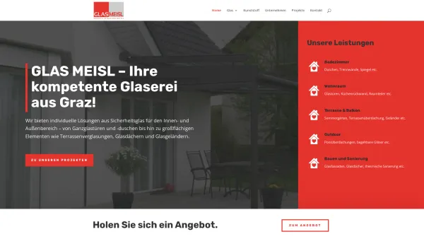 Website Screenshot: glas-meisl.at - Glas Meisl - Ihre Glaserei in Graz - Date: 2023-06-22 15:01:41