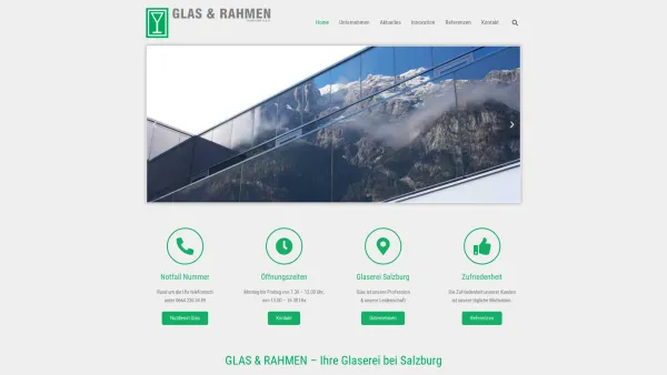 Website Screenshot: GLAS RAHMEN Gesellschaft Untitled - Glaserei, Glasbaufachbetrieb, Glasbruch - Ebenau Salzburg - Date: 2023-06-14 10:40:12
