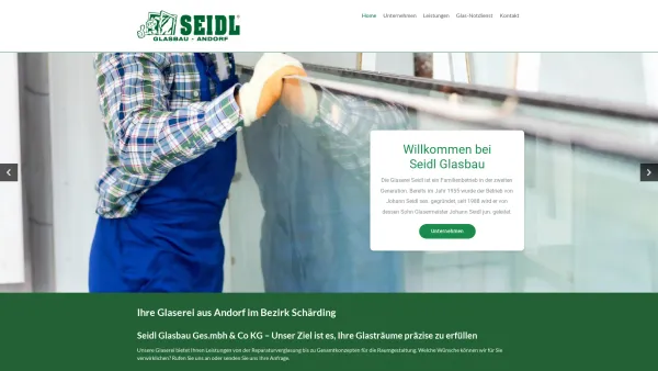 Website Screenshot: GLASBAU SEIDL GmbH Co.KG 4770 Andorf 0 7766 3385) office@glas-seidl.at - Seidl Glasbau - Ihre Glaserei im Bezirk Schärding in OÖ - Date: 2023-06-22 15:01:41