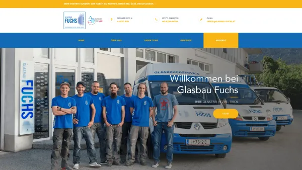 Website Screenshot: Glasbau Fuchs - Home - Glasbau Fuchs - Date: 2023-06-14 10:40:12